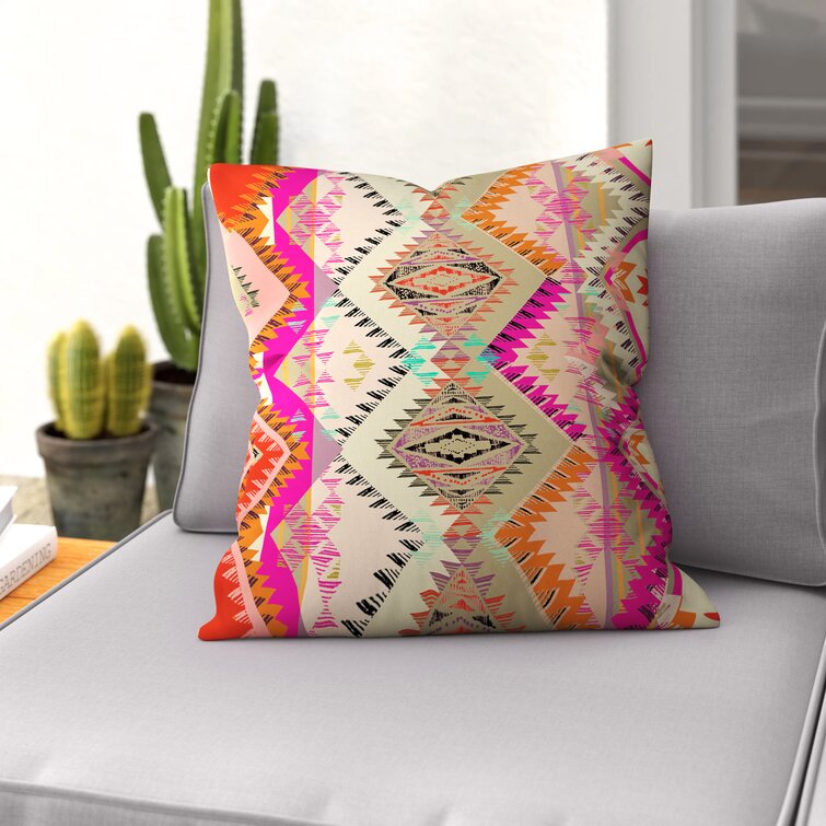 Boho pink online pillow